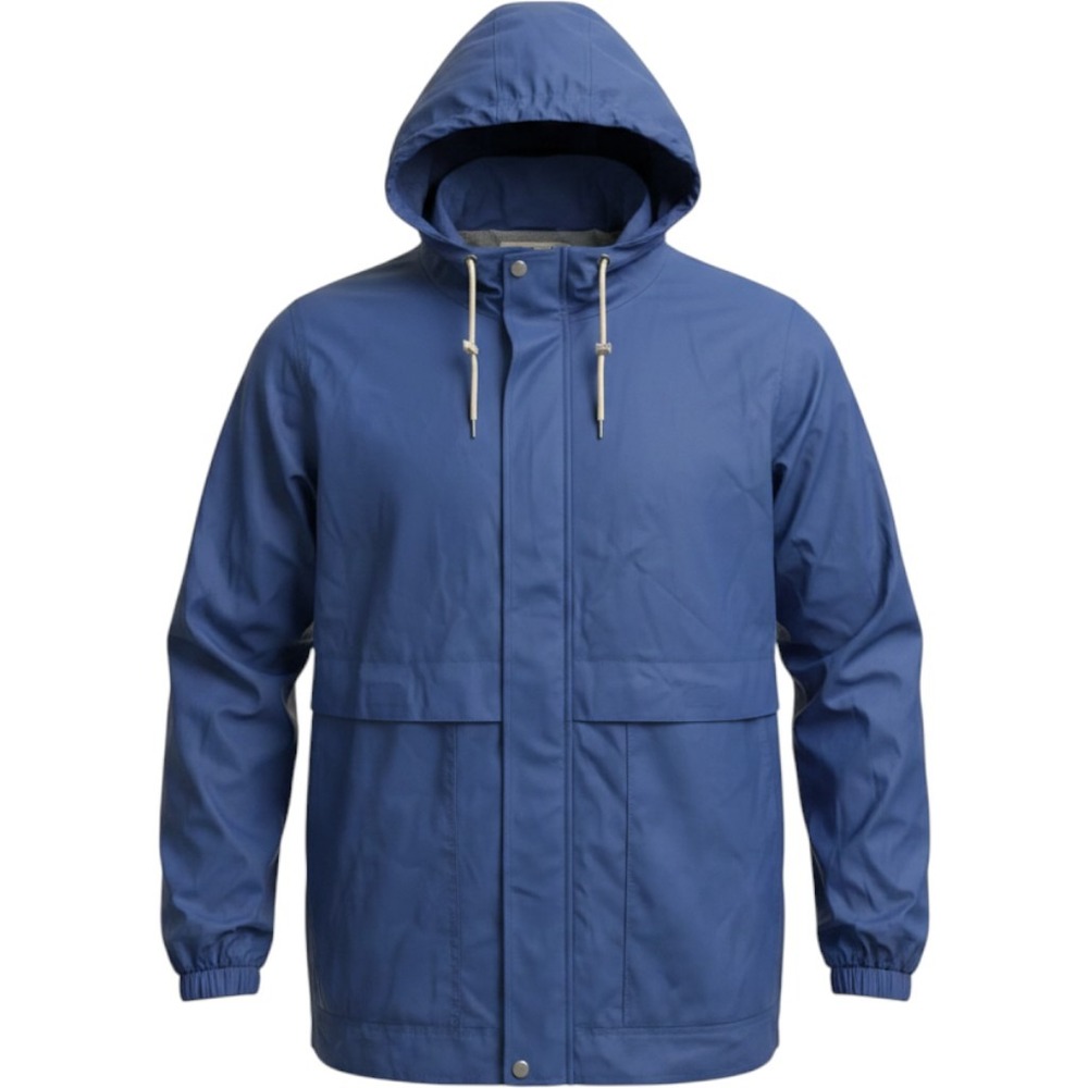 Weatherproof Vintage Mens Navy Blue Hooded Rain Jacket Windbreaker Medium P3